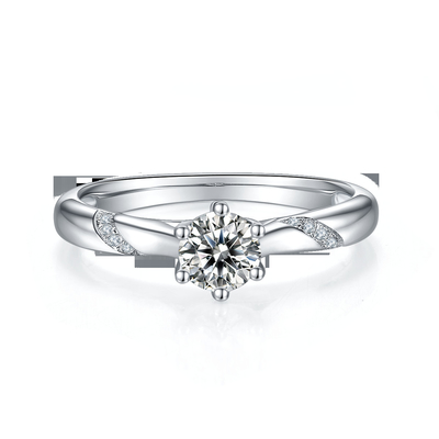 Compromiso de Sterling Silver Custom Moissanite Ring del blanco 925