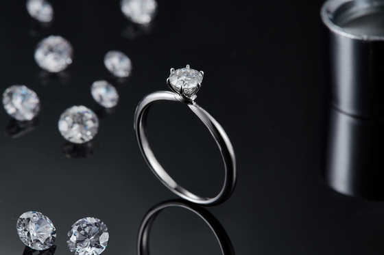 925 Sterling Silver Moissanite Diamond Rings para el compromiso de la boda