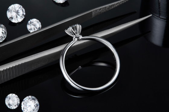 925 Sterling Silver Moissanite Diamond Rings para el compromiso de la boda