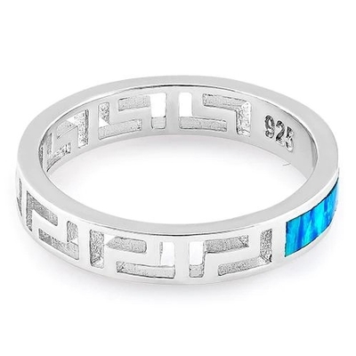 Compromiso del ópalo azul Ring For Women de Sapphire Engagement del laboratorio auténtico griego azul del modelo