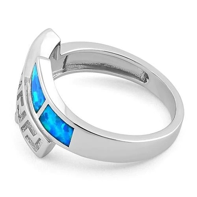 Anillo 925 de Opal Sapphire Engagement Women del laboratorio del modelo de Opal Greek con Sterling Silver For Girls