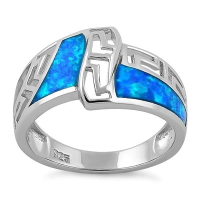 Anillo 925 de Opal Sapphire Engagement Women del laboratorio del modelo de Opal Greek con Sterling Silver For Girls