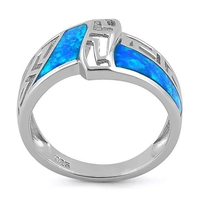 Anillo 925 de Opal Sapphire Engagement Women del laboratorio del modelo de Opal Greek con Sterling Silver For Girls