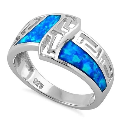 Anillo 925 de Opal Sapphire Engagement Women del laboratorio del modelo de Opal Greek con Sterling Silver For Girls