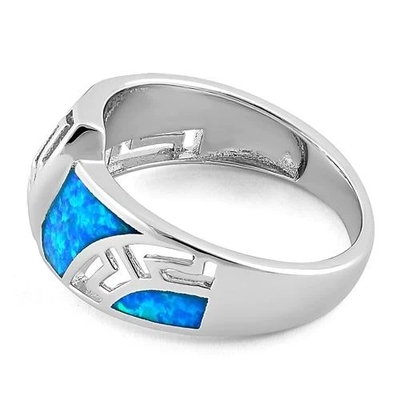 Anillo 925 de Opal Sapphire Engagement Women del laboratorio del modelo de Opal Greek con Sterling Silver For Girls