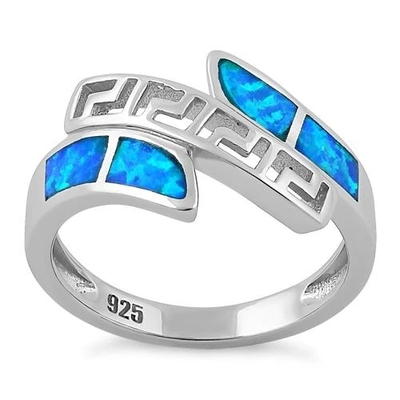 Anillo 925 de Opal Sapphire Engagement Women del laboratorio del modelo de Opal Greek con Sterling Silver For Girls