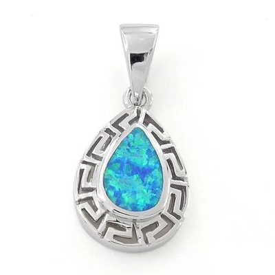 925 con el laboratorio del modelo de Sterling Silver Opal Greek caiga la joyería fina pendiente en línea para las mujeres