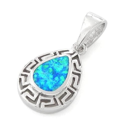 925 con el laboratorio del modelo de Sterling Silver Opal Greek caiga la joyería fina pendiente en línea para las mujeres