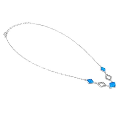925 con el meandro del ópalo Diamond Necklace Opal Jewelry For Women real de Sterling Silver Greek Bule
