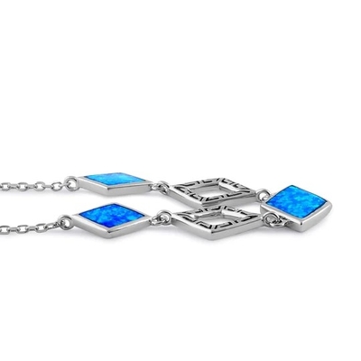 925 con el meandro del ópalo Diamond Necklace Opal Jewelry For Women real de Sterling Silver Greek Bule