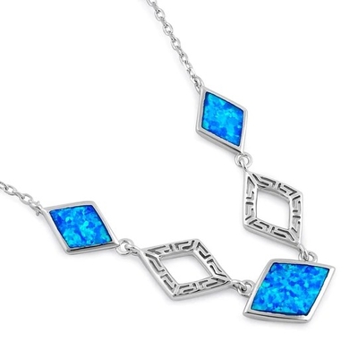 925 con el meandro del ópalo Diamond Necklace Opal Jewelry For Women real de Sterling Silver Greek Bule