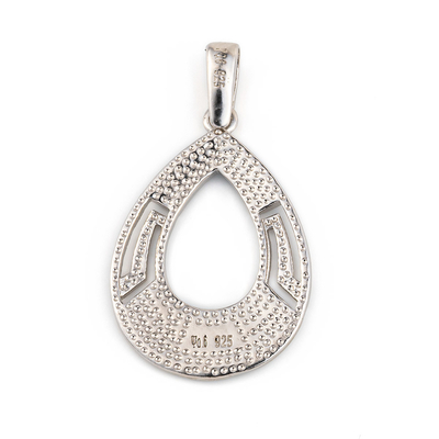 Meandro Opal Pendant With griego azul natural 925 Sterling Silver de la muchacha