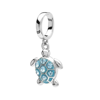 El colgante del encanto de la gota de la tortuga de mar cupo estilo euro en el oro amarillo 14k