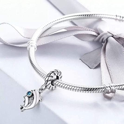 Colgante original apto del océano de ABAOLA del submarino del mundo 925 de Sterling Silver Bead Shark Turtle del encanto tropical maravilloso de los pescados