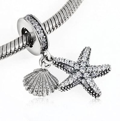 925 gotas de Sterling Silver Fish Charm Dangle para las pulseras y los collares