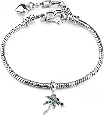 Chili Jewelry Coconut Palm Tree con la playa del día de fiesta de las gafas de sol encanta compatible con Pandora Charms Bracelets