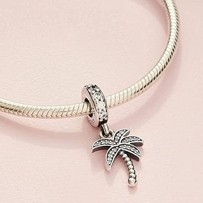 Chili Jewelry Coconut Palm Tree con la playa del día de fiesta de las gafas de sol encanta compatible con Pandora Charms Bracelets
