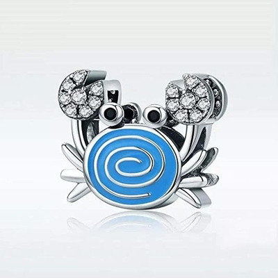 Cola y Shell Pearl Charm azules 925 Sterling Silver Ocean Charm Beads de la sirena para la pulsera y el collar