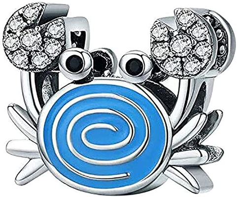 Cola y Shell Pearl Charm azules 925 Sterling Silver Ocean Charm Beads de la sirena para la pulsera y el collar