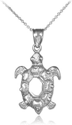 Colgante de 925 Sterling Silver Sea Turtle Charm para las muchachas de las mujeres