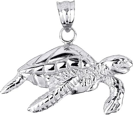 Colgante de 925 Sterling Silver Sea Turtle Charm para las muchachas de las mujeres
