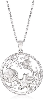 Árbol 925 Sterling Silver Stingray Necklace Manta Ray Turtle Dolphin Charm de la señora