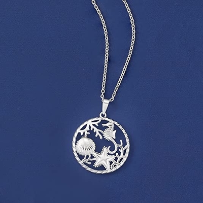 Collar pendiente de Ross-Simons Sterling Sea Life Bead Charms para las mujeres