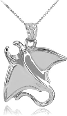 Árbol 925 Sterling Silver Stingray Necklace Manta Ray Turtle Dolphin Charm de la señora