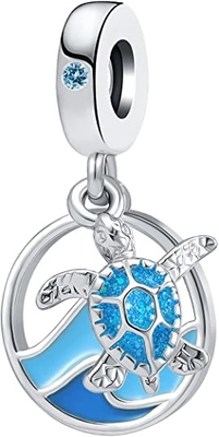 Encanto a cielo abierto de Dreamcatcher de la concha marina - encanto del collar o de la pulsera para las mujeres - Sterling Silver y 14k Rose Gold-Plated