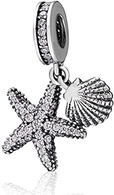 Las estrellas de mar tropicales de la tortuga de mar del encanto de la vida del océano de LuxglitterLin esmaltan para colgar la gota para el europeo