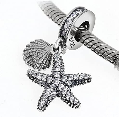 Las estrellas de mar tropicales de la tortuga de mar del encanto de la vida del océano de LuxglitterLin esmaltan para colgar la gota para el europeo
