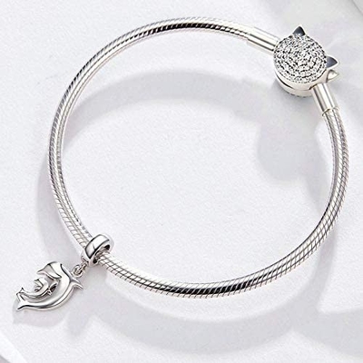 La sirena del encanto de la tortuga del encanto de la plata del colgante 925 de las gotas gotea a Shell Charm Lucky Sea Turtle para colgar para las pulseras