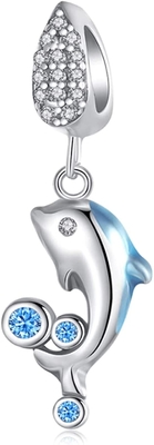 La sirena del encanto de la tortuga del encanto de la plata del colgante 925 de las gotas gotea a Shell Charm Lucky Sea Turtle para colgar para las pulseras