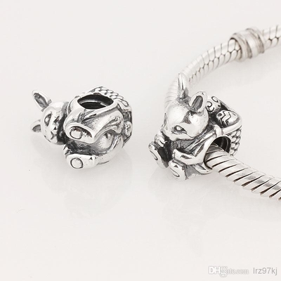 El encanto animal de S925 Sterling Silver Screw Easter Bunny gotea al europeo Pandora de los ajustes