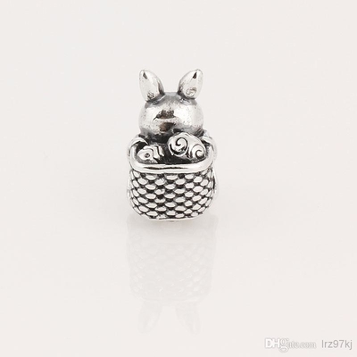 El encanto animal de S925 Sterling Silver Screw Easter Bunny gotea al europeo Pandora de los ajustes