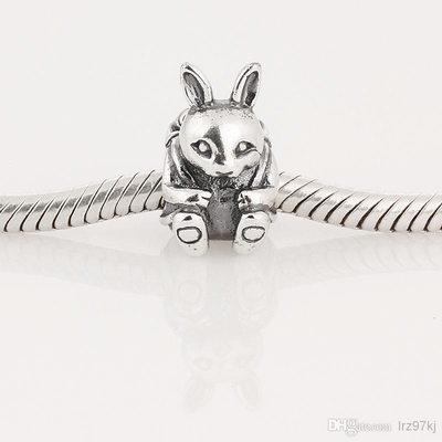 El encanto animal de S925 Sterling Silver Screw Easter Bunny gotea al europeo Pandora de los ajustes