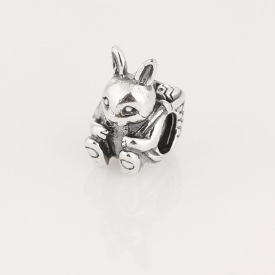 El encanto animal de S925 Sterling Silver Screw Easter Bunny gotea al europeo Pandora de los ajustes