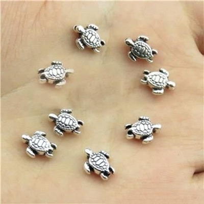 la gota de plata del colgante precioso antiguo de la tortuga 160pcs encanta la pulsera original apta 9x7m m
