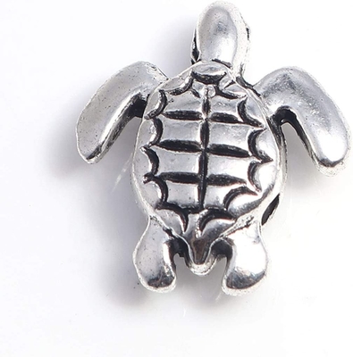 la gota de plata del colgante precioso antiguo de la tortuga 160pcs encanta la pulsera original apta 9x7m m