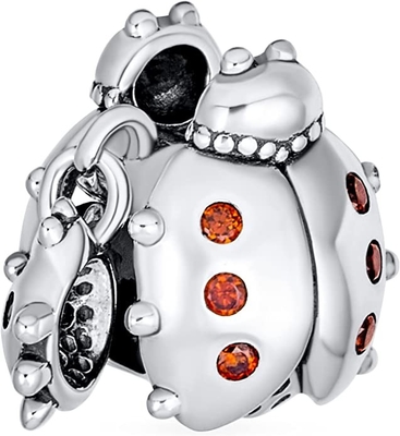 Personalice las gotas rojas del encanto de Lucky Ladybug Insect Gardener Dangle para la adolescencia de las mujeres