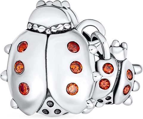 Personalice las gotas rojas del encanto de Lucky Ladybug Insect Gardener Dangle para la adolescencia de las mujeres