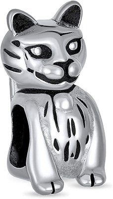 Adolescencia de las mujeres de Kitten Kitty Pet Animal Lover que se sienta CAT Dangle Charm Beads For