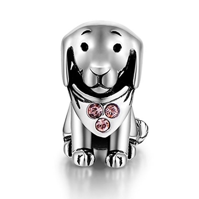 El animal del perro de perrito encanta a Crystal Jewelry 925 pulseras de Sterling Silver Bead Fit Pandora