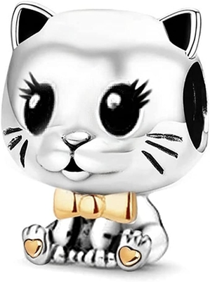Adolescencia de las mujeres de Kitten Kitty Pet Animal Lover que se sienta CAT Dangle Charm Beads For