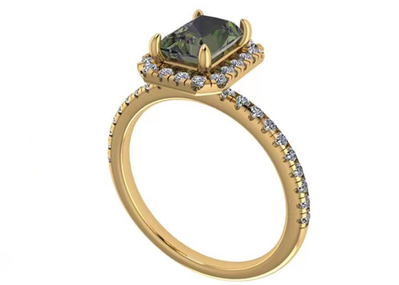 Joyería del oro sólido de OV6X8mm 14K, quilate Diamond Engagement Ring del rectángulo 1,3
