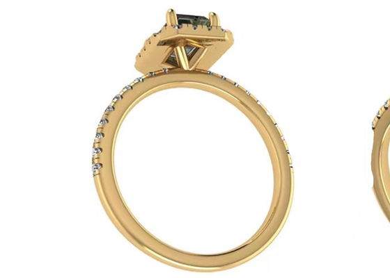 Joyería del oro sólido de OV6X8mm 14K, quilate Diamond Engagement Ring del rectángulo 1,3