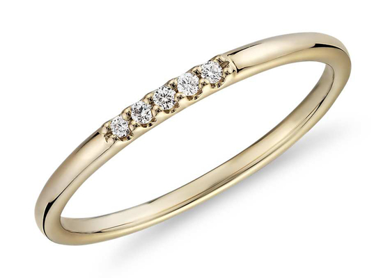 anillo de oro de 0.05ct 5pcs 9K 2M M con el diamante natural para el ODM del compromiso