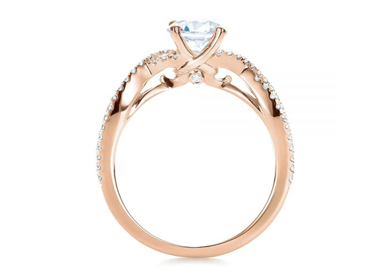 ODM natural del OEM de la dimensión de 0.8ct Diamond Engagement Rings 6.0M M