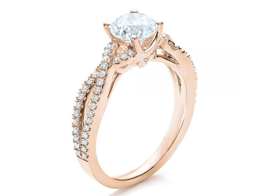 ODM natural del OEM de la dimensión de 0.8ct Diamond Engagement Rings 6.0M M