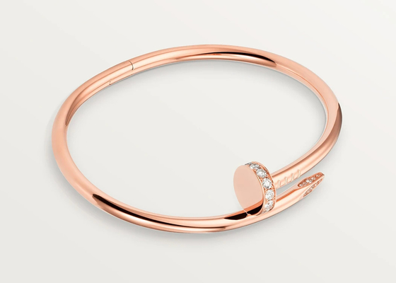 ODM del wideth de Rose Gold Bangle 3.5m m de la joyería del oro sólido de 0.59ct 18K